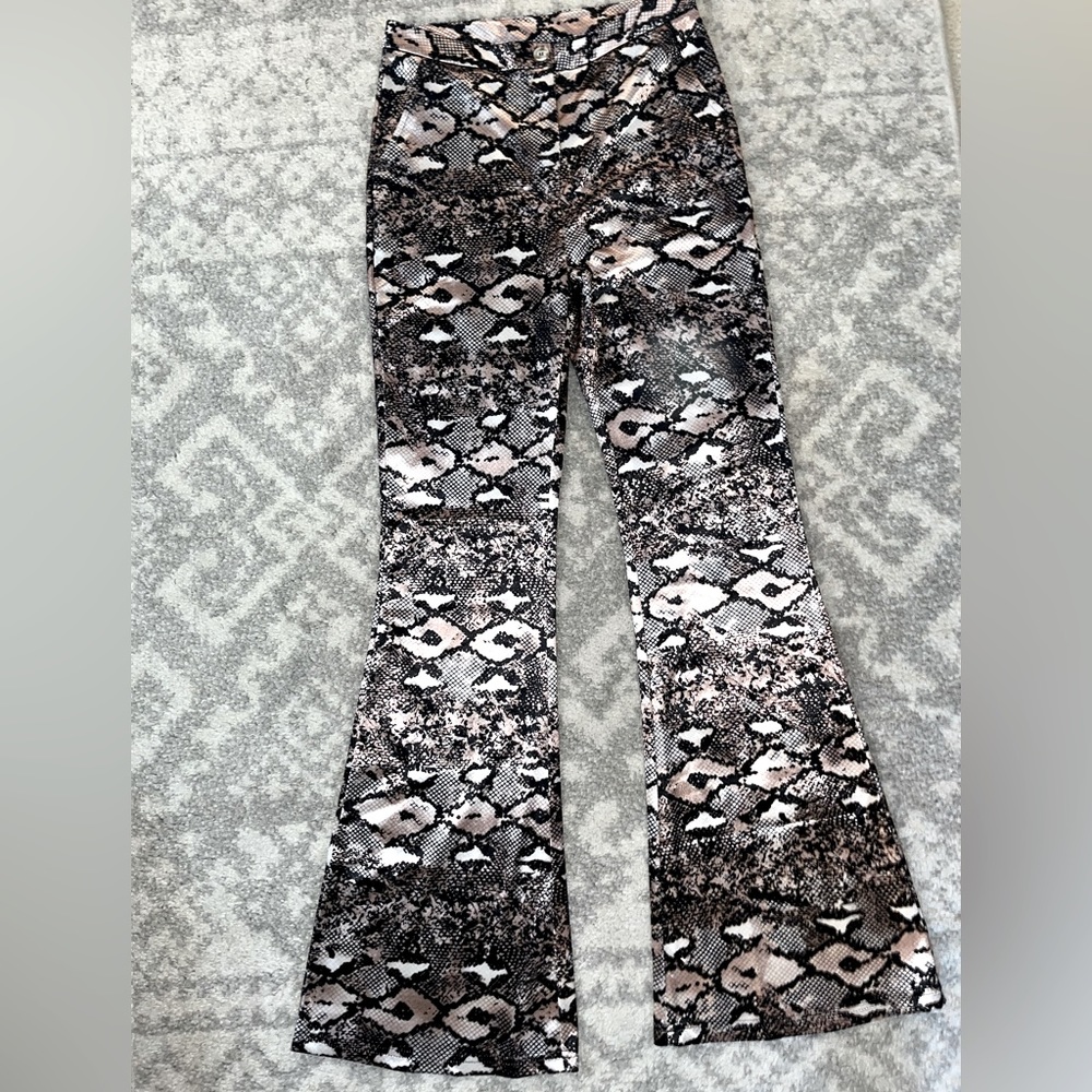Snake Skin Wide Leg Pants